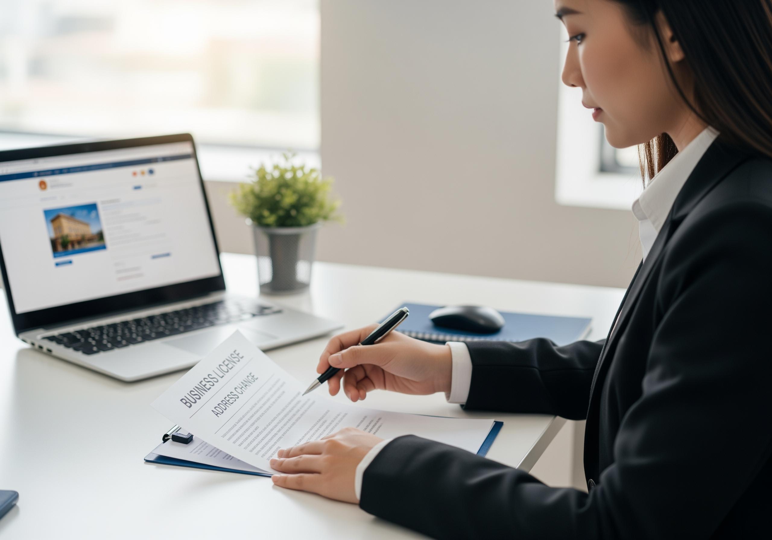 thay đổi địa chỉ trên giấy phép kinh doanh